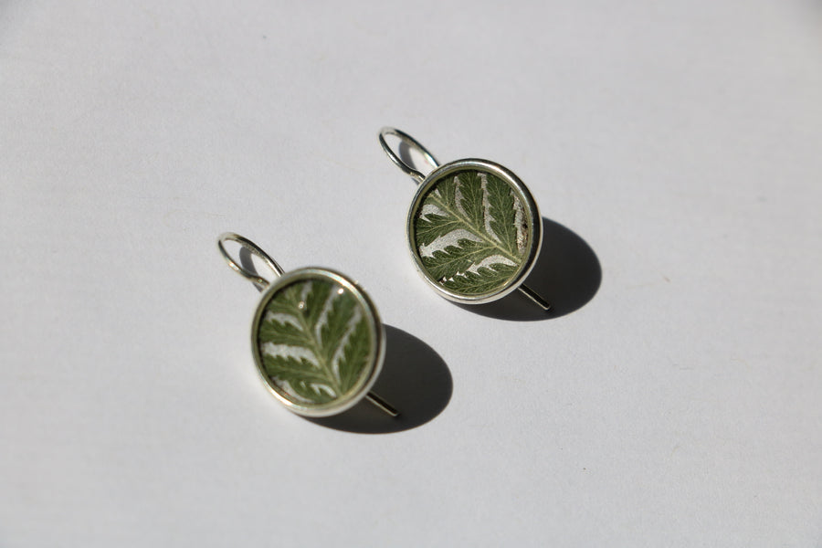 Fern Small Circle Wire Earrings