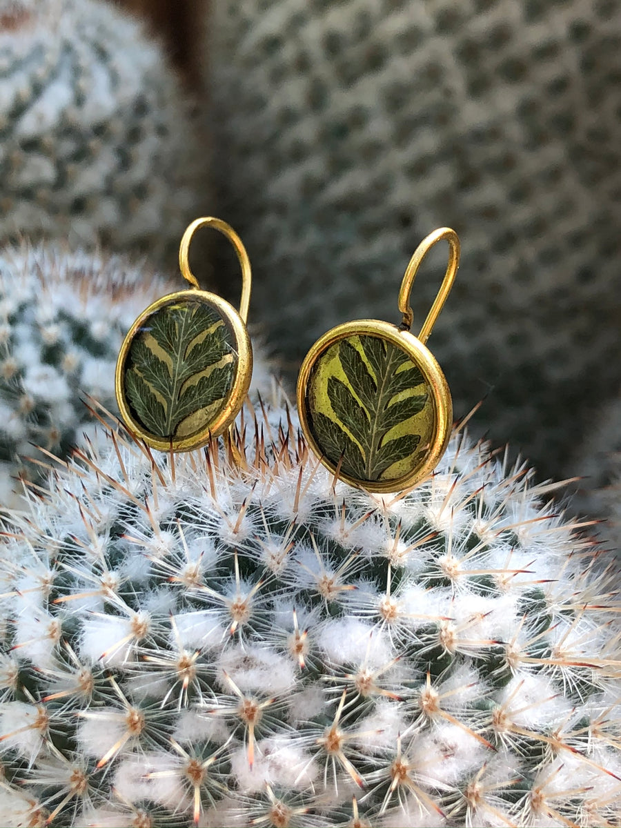 Fern Small Circle Wire Earrings