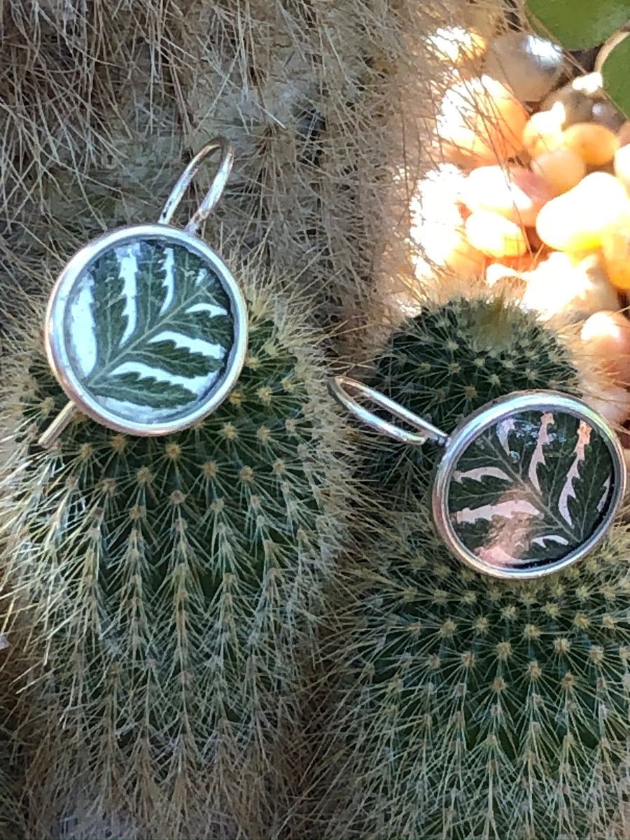 Fern Small Circle Wire Earrings