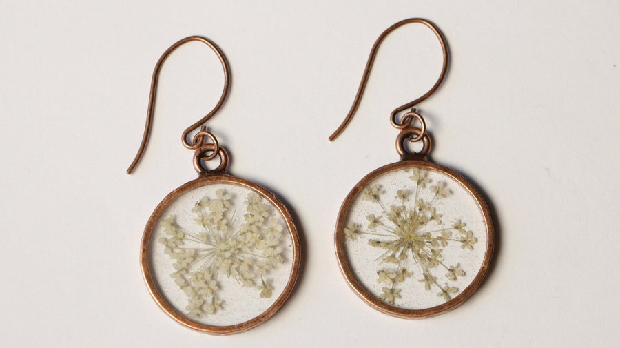Queen Anne's Lace Hammered Circle Earrings