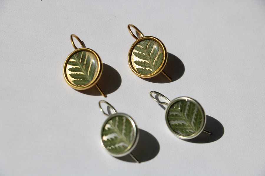 Fern Small Circle Wire Earrings