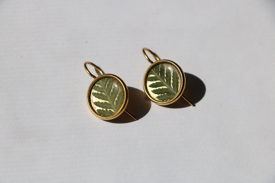 Fern Small Circle Wire Earrings