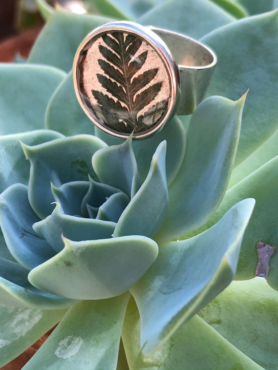 Fern Adjustable Large Circle Ring