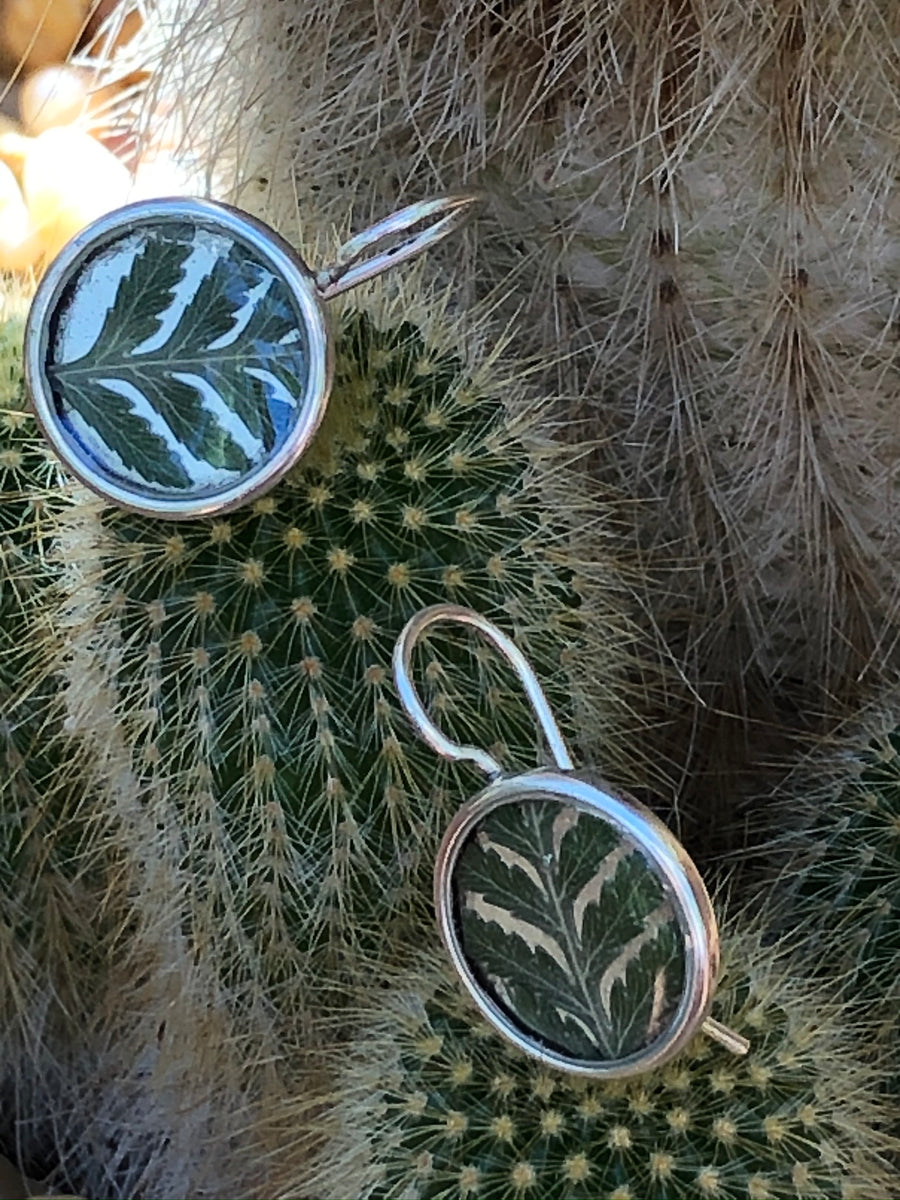 Fern Small Circle Wire Earrings