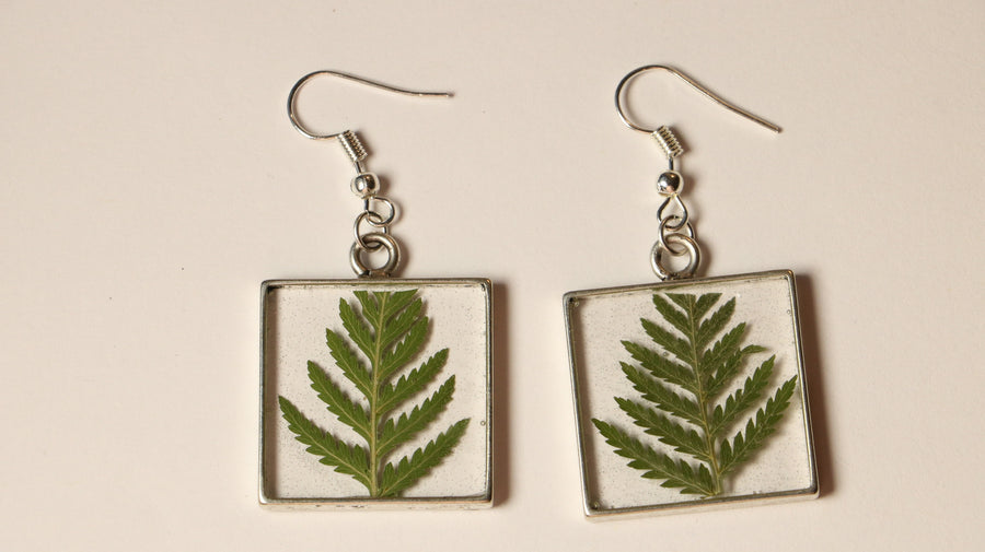 Fern Square Earrings