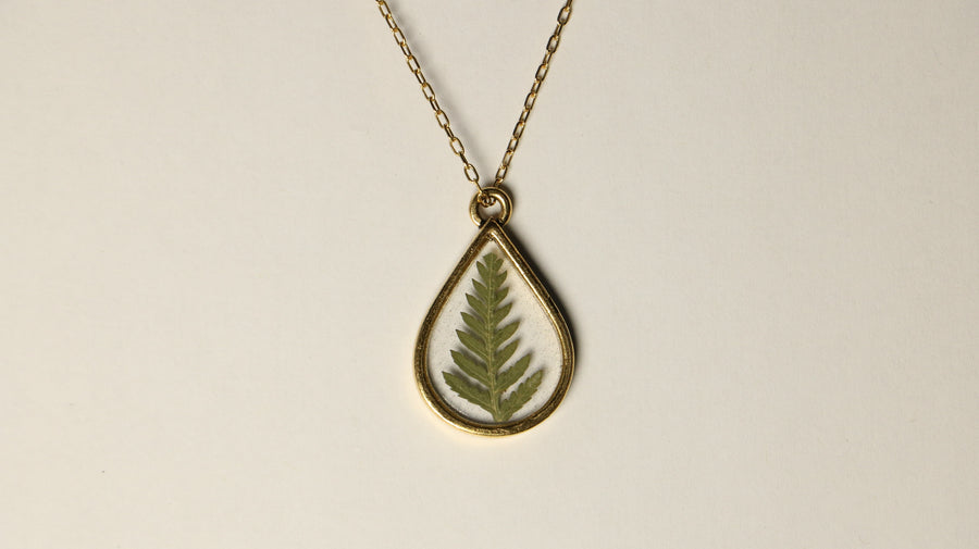 Fern Teardrop Necklace