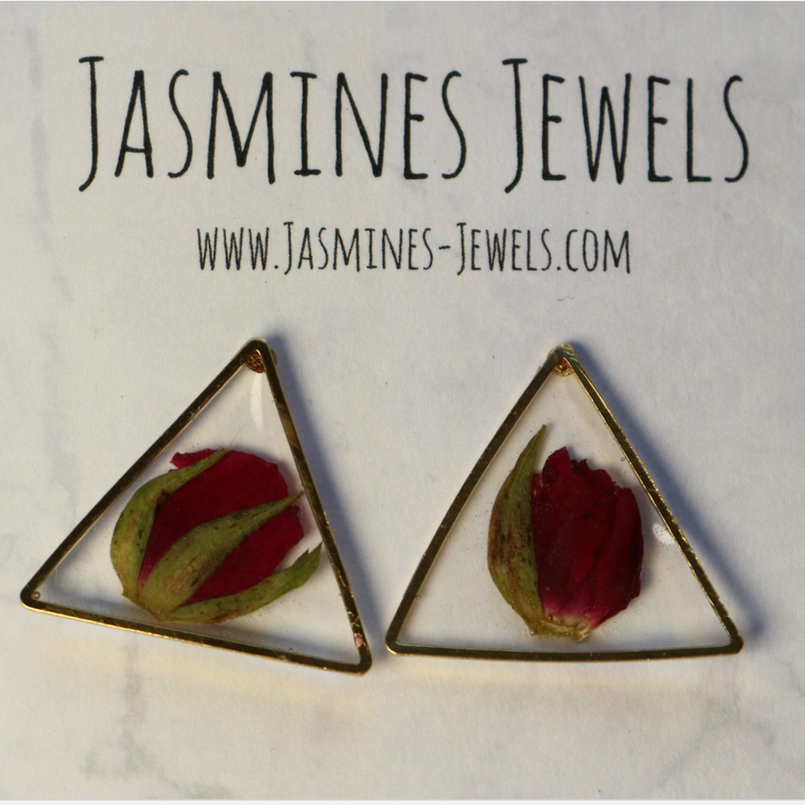 Rose Bud Triangle Studs