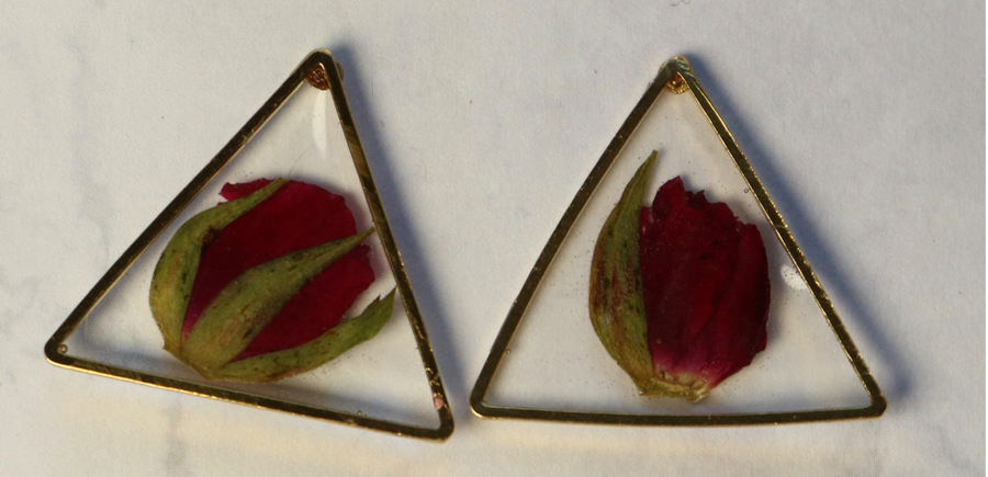 Rose Bud Triangle Studs