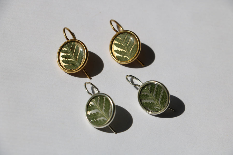 Fern Small Circle Wire Earrings