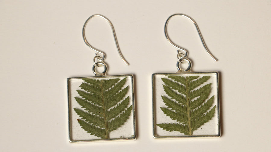 Fern Square Earrings