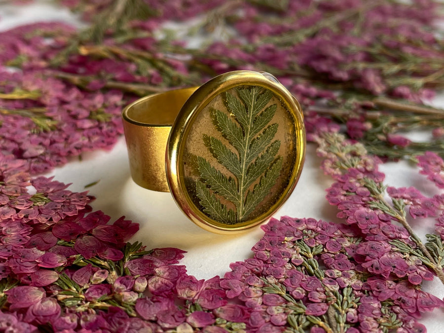 Fern Adjustable Large Circle Ring