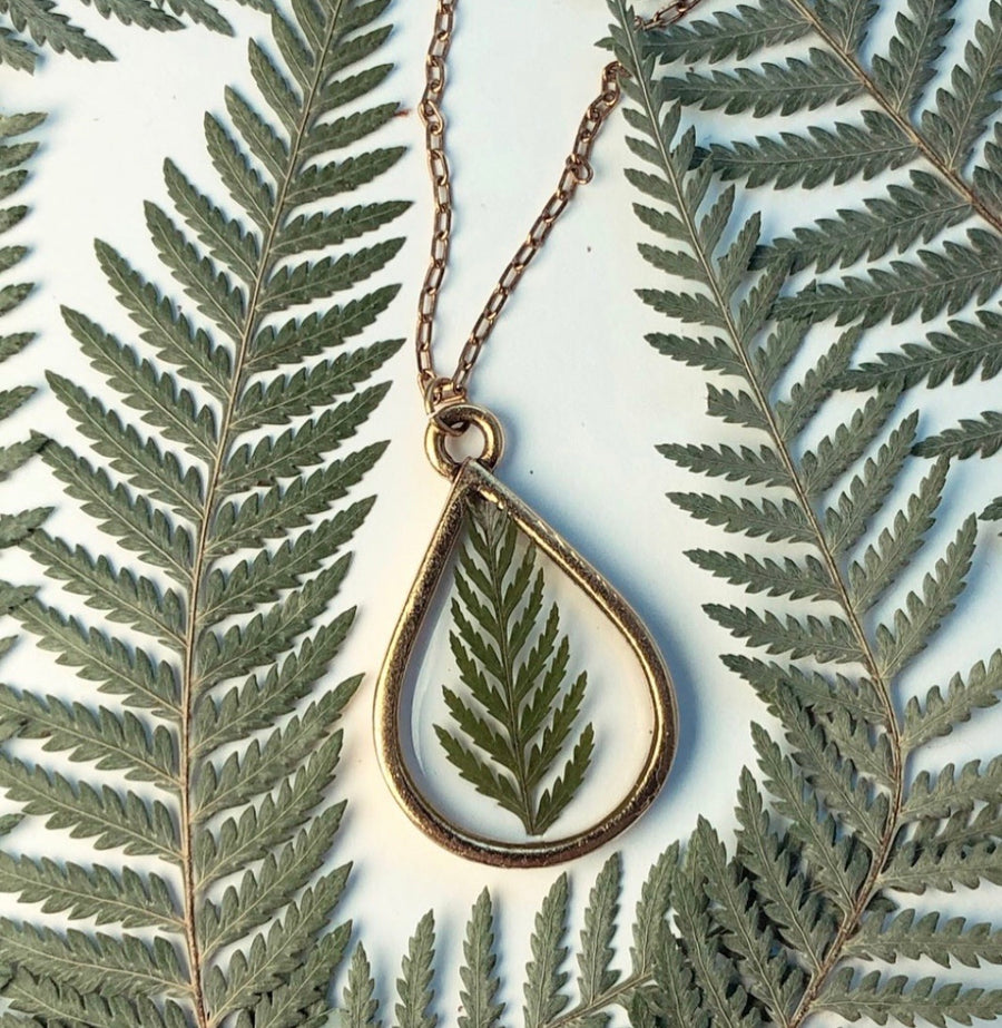 Fern Teardrop Necklace