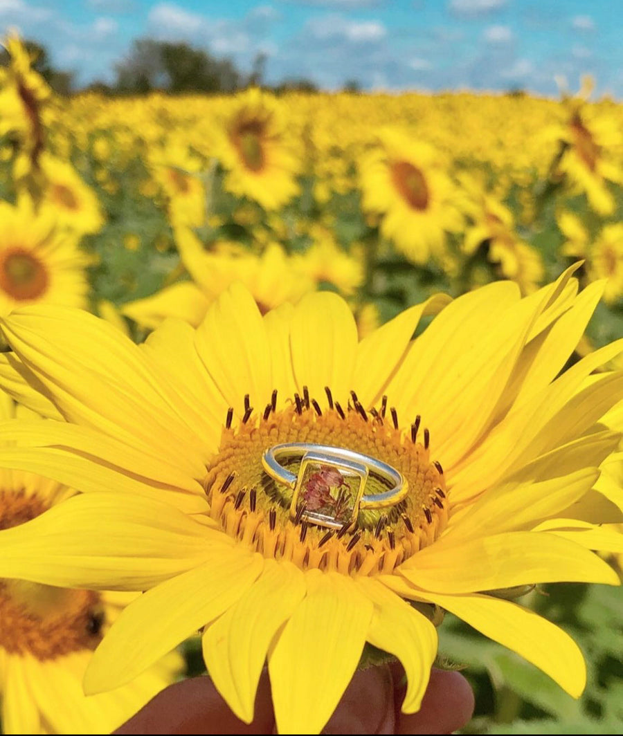 Heather Transparent Square Ring