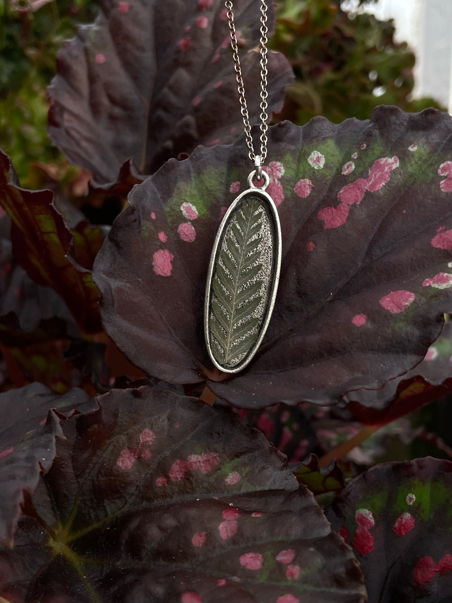 Long Oval Fern Necklace