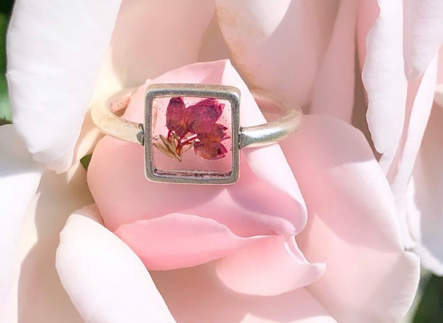 Heather Transparent Square Ring