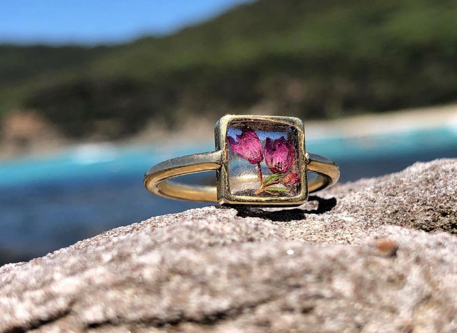 Heather Transparent Square Ring